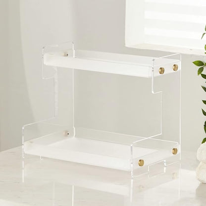 FFK Bathroom Organizer Countertop, 2 Tier Bathroom Counter Organizer Kitchen Spice Rack Cosmetic Organizer,Countertop Storage for Bathroom, Kitchen, Living Room, Bedroom, Dressing Table