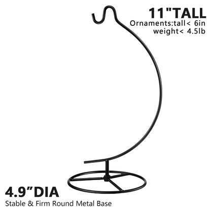 EOWCO 3 Pack 11 Inch Black Ornament Display Stand, Glass Ball Hanger for Hanging Air Plants Terrariums, Witch Ball, Christmas & Wedding Ornaments, Perfect for Home and Office Decor