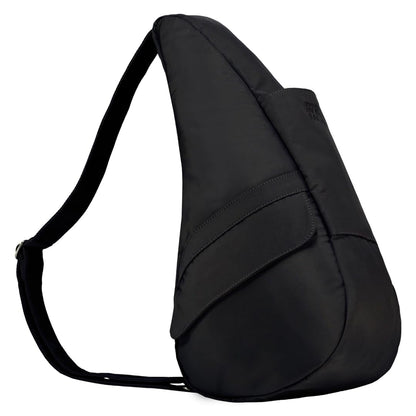 AmeriBag 17" Microfiber Healthy Back Bag Ergonomic Crossbody Sling for Everyday Use, Travel & Walking Comfort (Black)