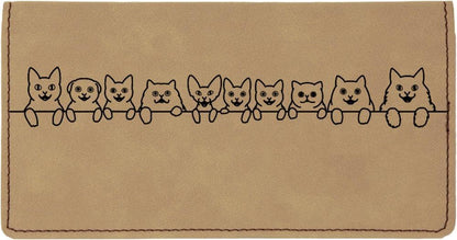 CAROUSELCHECKS Cat Tails Laser Engraved Leatherette Checkbook Cover
