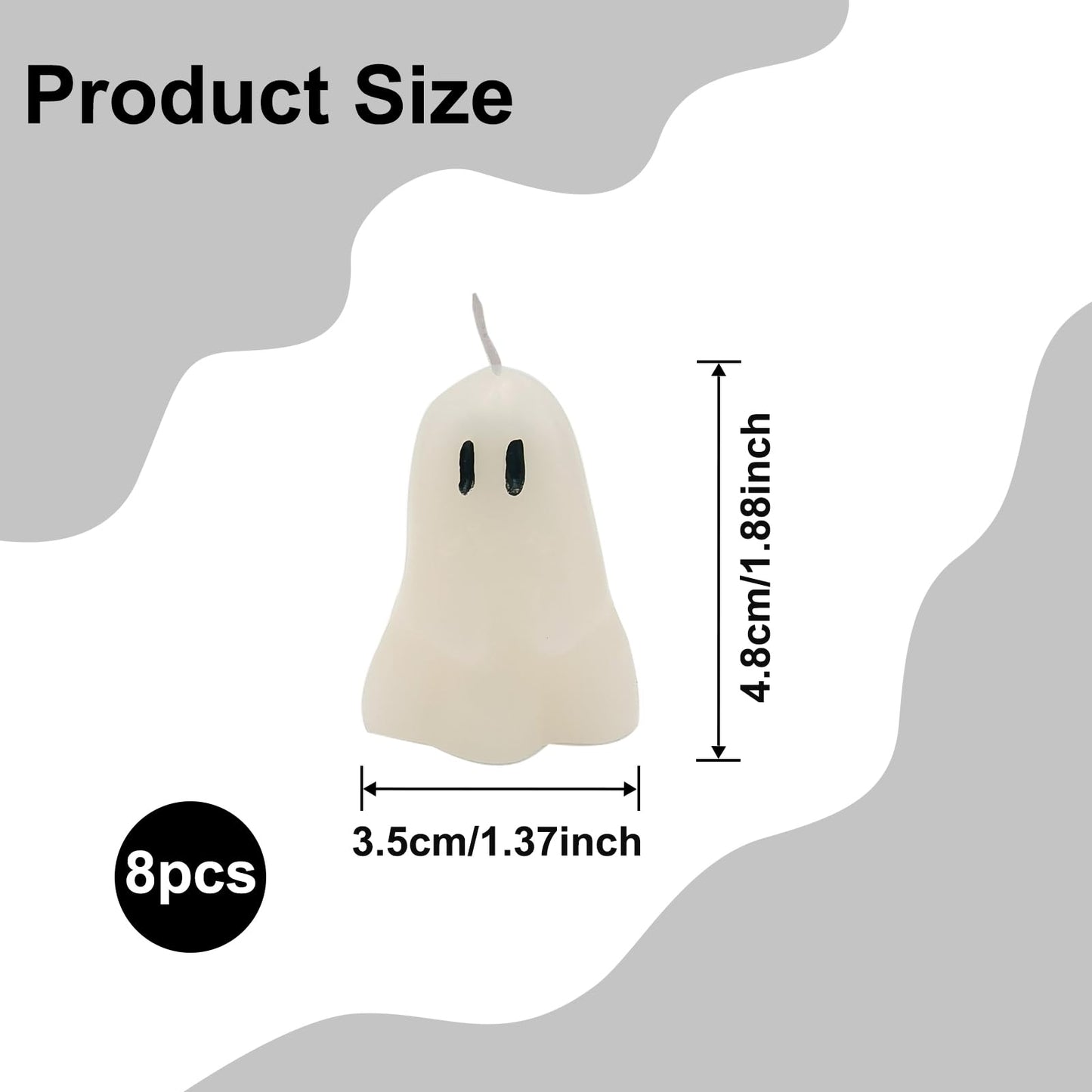 itechpanda 8 PCS Halloween Ghost Candles Burning Soy Wax Spooky White Spooky Scented Candles for Home Halloween Party Bedroom Room Table Decorations