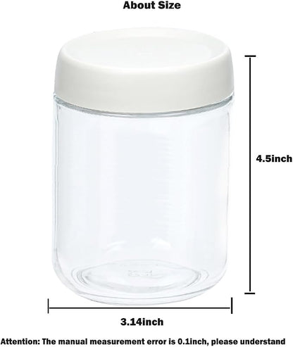 2Pack Overnight Oats Containers with Lids, 16 oz Glass Mason Overnight Oats Jars, Wide Mouth Mason Salad Jars, Airtight Containers for Milk, Cereal, Fruit, Yogurt, Spice Sugar, Salad Dressing