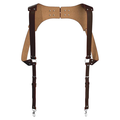 Dicosky PU Leather Suspenders for Men,Vintage Adjustable Buckle,Renaissance&BDSM Harness Style Heavy Duty for Role Play Wedding Groomsmen