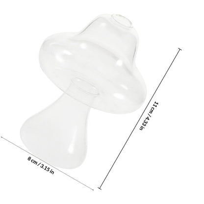 SAFIGLE Mushroom Shaped Glass Vase Hydroponics Flowerpot Plant Container Creative Glass Terrarium for Indoor Home Office Décor