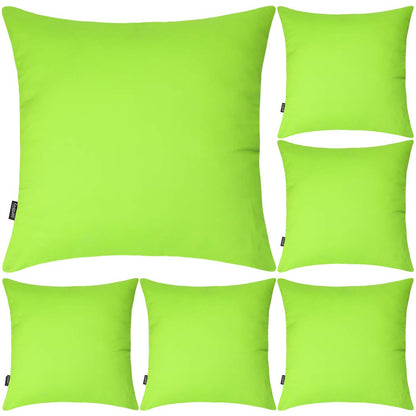Coddsmz 6 Pack Decorative 100% Cotton Pillow Covers Square Cushion Cover Solid DIY Throw Pillowcase for Home Bed Sofa Halloween Christmas,Light Green,6 Pack-20" x 20"/50x50cm