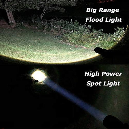 JARDLITE 8 Pack LED Emergency Handheld Flashlight, Adjustable Focus, Water Resistant with 5 Modes, Best Tactical Torch for Hurricane, Camping, Dog Walking