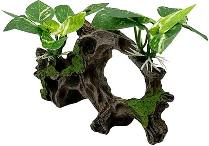 Fish Tank Decorations Aquarium Decor Ornaments Betta Silk Leaf pad Hammock Artifical Driftwood Cave Goldfish Bowl Accessories (Type-H)