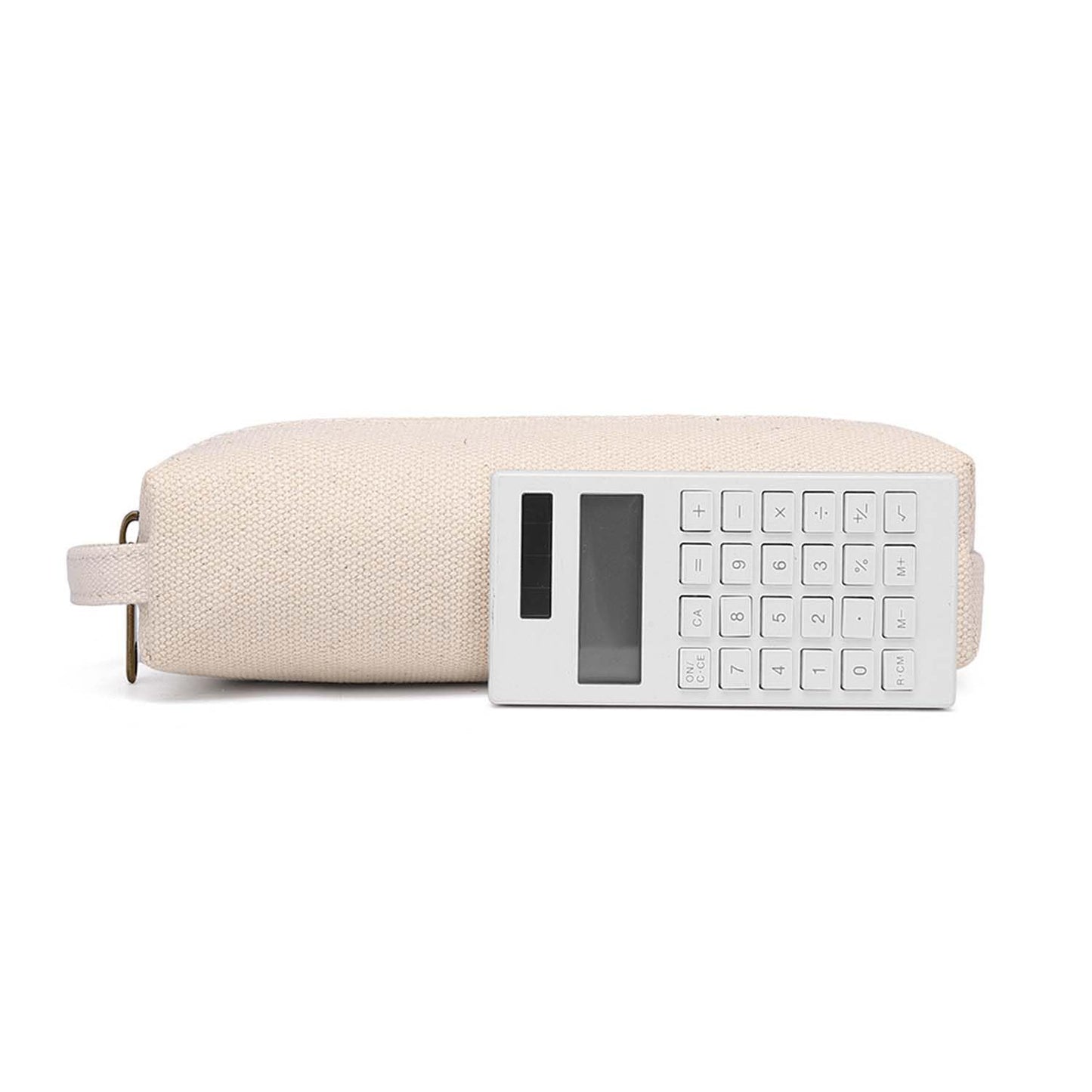 YONBEN Pencil Case Soft Cotton Canvas Pencil Pouch Bag for Easy Carry Stylish and Durable for Pens and Pencils (Beige)