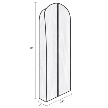 Zilink Breathable Leather Jacket Coat Storage Bags 60” Dress Bags for Gowns Long Dust Covers for Hanging Clothes with 7" Gussted Wrinkle Free for Leather Jacket Fur Coat Puffy Dress Storage, Set of 4