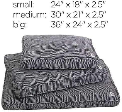 Molly Mutt Sheepy Wool-Filled Crate Pad, GOTS-Certified 100% Organic Cotton Canvas Cover with Soft 100% Natural Wool Insert, Ideal for Dog Bed or Kennel, Rough Gem, 42" x 28" x 2.5"