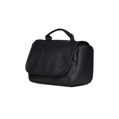 RAINS Texel Wash Bag – Black Waterproof Toiletry Travel Organizer for Men and Women - Wash Bag with Zip Closure and Multiple Compartments – 2 Year Warranty