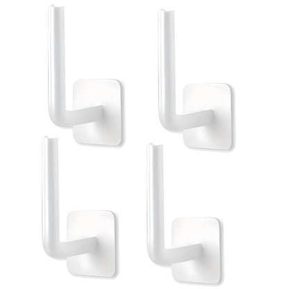 4 Pcs Curtain Holders, Self-Adhesive Hooks, L-Shaped Curtain Holdbacks, No Drill Curtain Pull Backs for Kitchen Living Room Office
