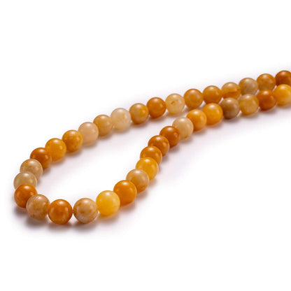 BEADIA Natural Yellow Jade Stone Round Loose Semi Gemstone Beads for Jewelry Making 6MM 61PCS