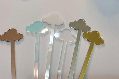 Cloud Drink Stirrers,Acrylic Stir Sticks for Engagement Party,Party Decor,Baby shower,Bridal Shower,Birthday (White)