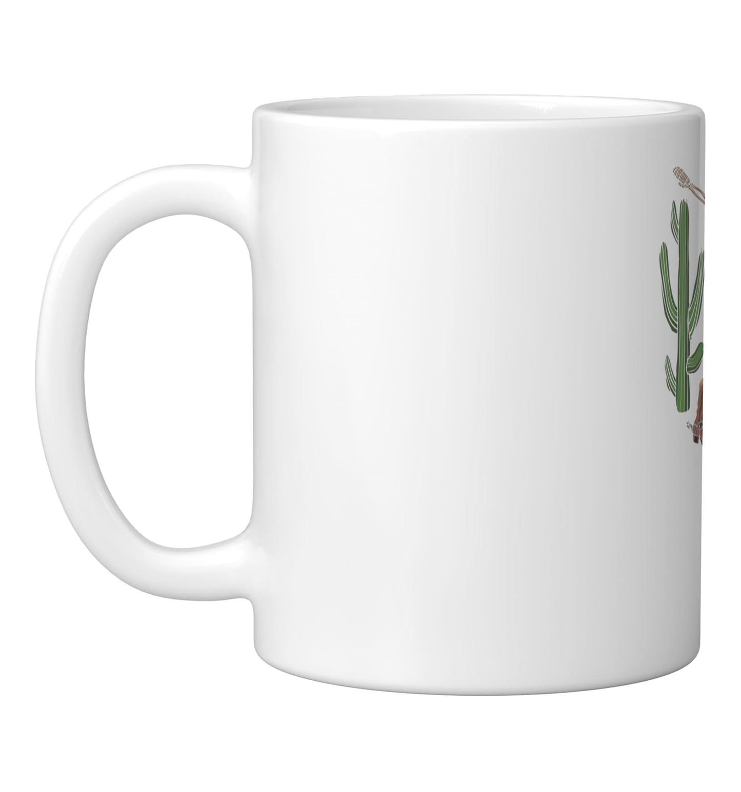 Dabbing Skeleton Cowboy Halloween Boys Men Funny Dab Dance Ceramic Mug, White