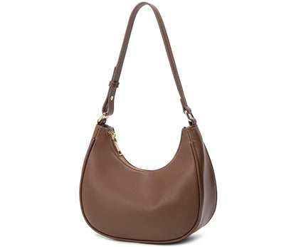 WSRYDJDL Crescent Shoulder Bags for Women Cute Hobo Tote Handbag Under the Arm Purses Mini Clutch Purse with Zipper Closure (Coffee)