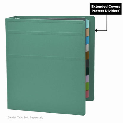 Carstens 2-Inch Heavy Duty 3-Ring Binder - Side Opening, Mint, Durable Plastic, Precision No-Gap Rings, Waterproof Covers, No Pockets, Holds 300 Letter-Sized Sheets, BPA-Free, Made in USA (2827-3R)