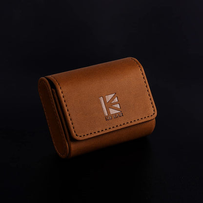KBEAR Earphone Case Headphone Carrying Case, Travel Portable IEM Earbuds Storage Bags, Lightweight PU Leather Storage Bag Case Holder Box for in Ear Monitor Earbuds, Eartips and Cables (Brown)