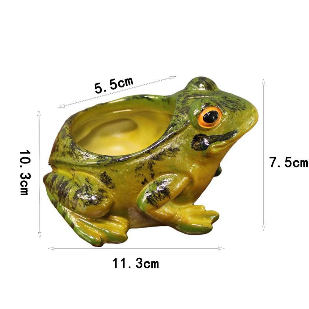 zaoalife Resin Frog Shape Succulent Planter Pot Flower Pot Mini Small Succulent Pots Frog Pot Cute Succulent Planter for Indoor Home Desk Decoration