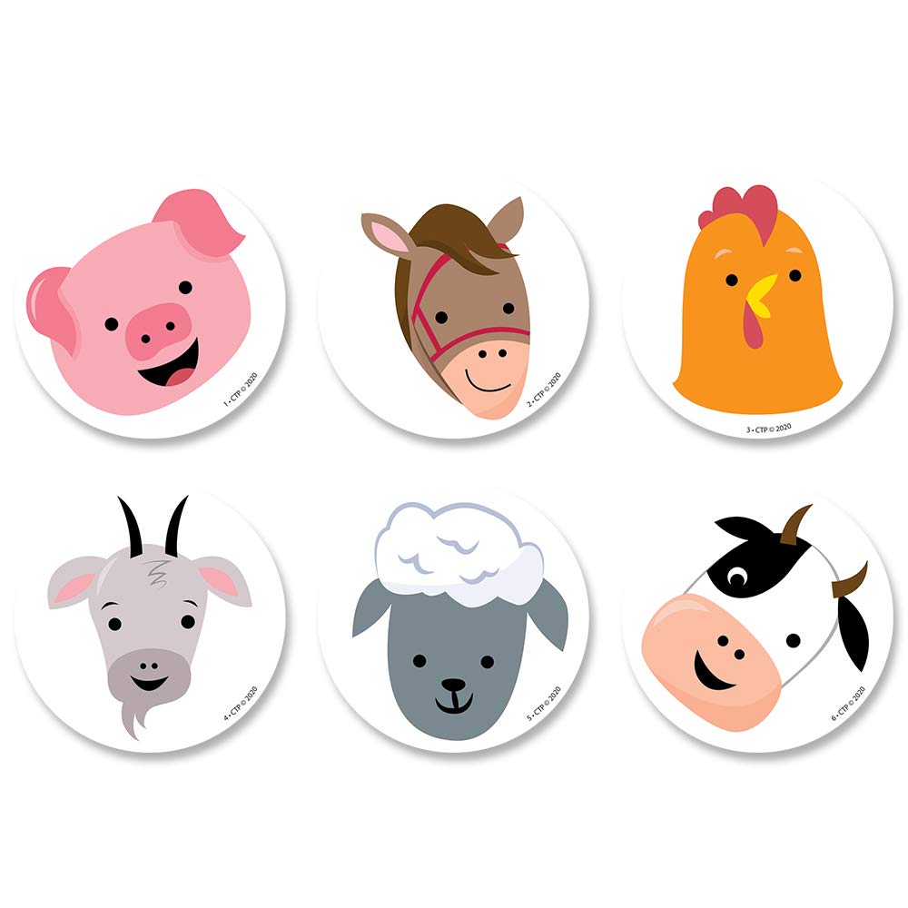 Creative Teaching Press Farm Friends Farm Faces 3" Designer Cut-Outs (10233)
