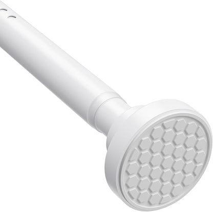 MEXAU White Tension Curtain Rod 40-78 Inch Long Tension Rod 1.26" Spring Tension Curtain Rod Adjustable Curtain Rods No Drilling Tension Shower Rod Curtain Tension Rod for Bathroom Windows Doorways