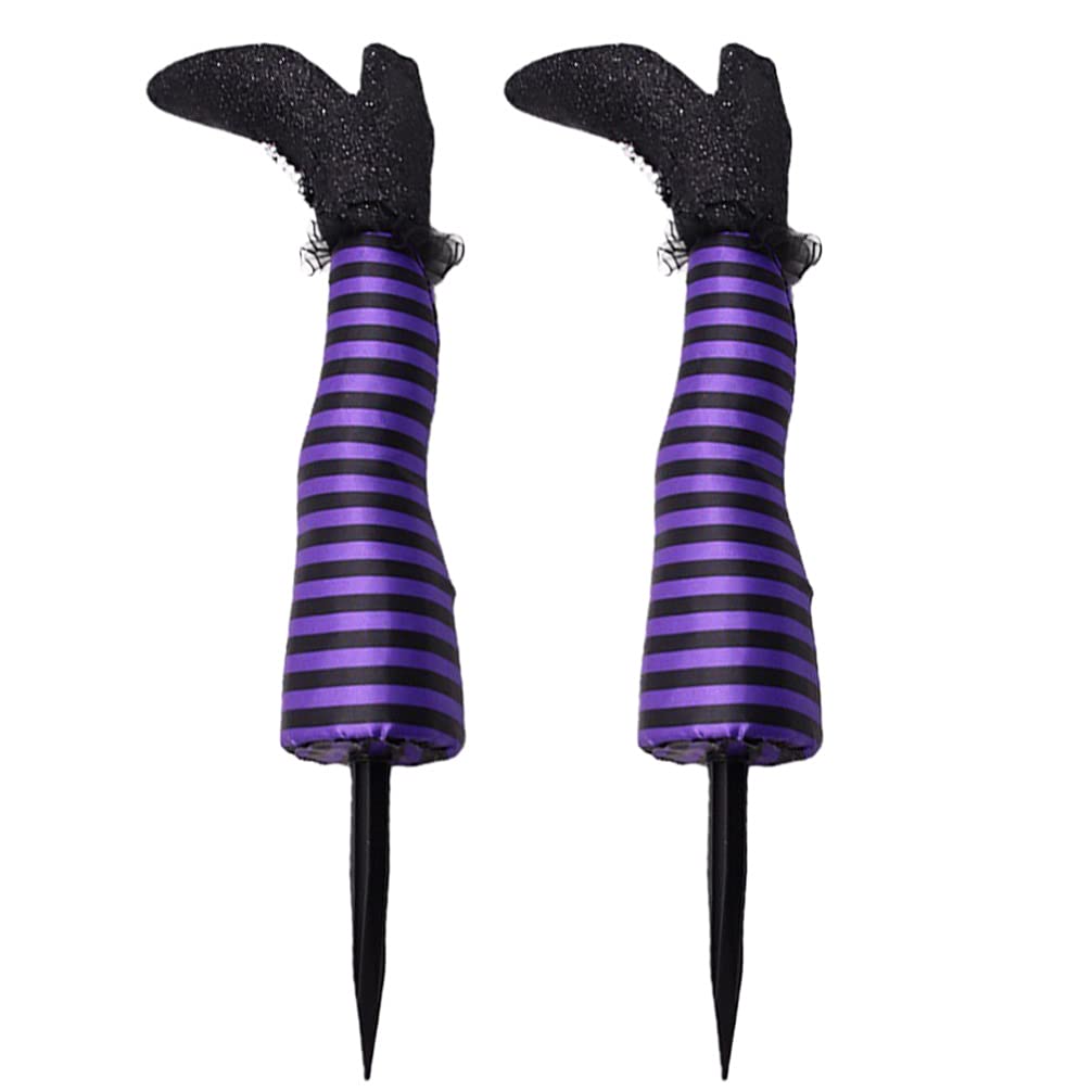 Toddmomy Witch Legs Yard Stakes 18 Inch Halloween Garden Decor Outdoor Lawn Porch Witch Legs for Pumpkin Spooky Halloween Decorations