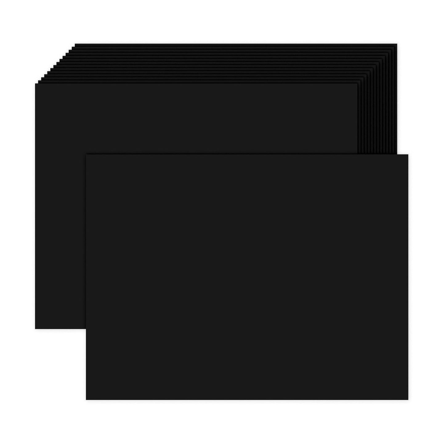 100 Pack Black Cardstock 5x7 Blank Card Thick Paper, Goefun 80lb Flat Card Stock Printer Paper for Halloween Cards, Invitations, Postcards, Photos, DIY