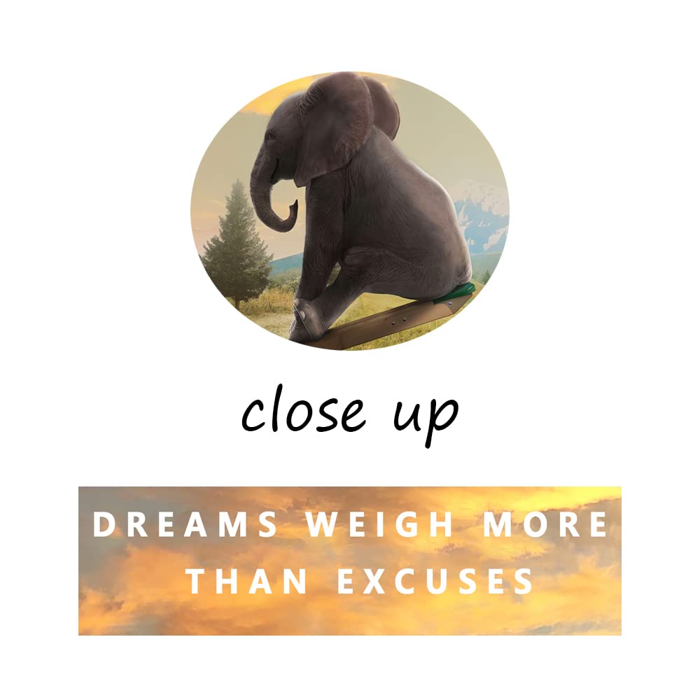 Dreams Weigh More Than Excuses Motivational Canvas Wall Art Inspirational Life Poster Inspiring Quote Picture Home Office Decor Painting Framed and Stretched Ready to Hang [24''W x 36''H]
