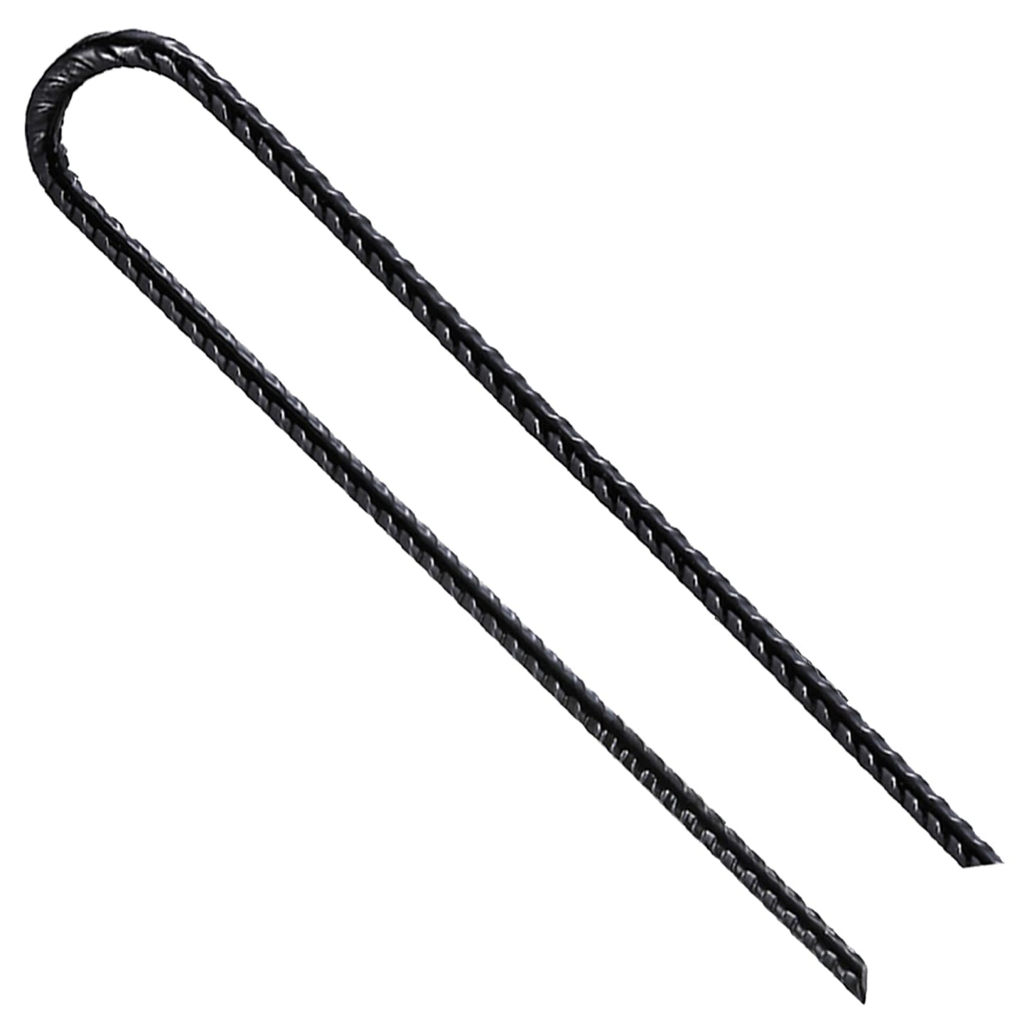Wensilon Rebar U/J Hook Extra Heavy Duty, 12 inch x 1/4 inch Rust Proof Coated Steel Ground Anchors for Garden, Tent, Trampoline (10pcs, U-Hook)