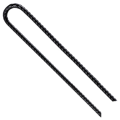 Wensilon Rebar U/J Hook Extra Heavy Duty, 12 inch x 1/4 inch Rust Proof Coated Steel Ground Anchors for Garden, Tent, Trampoline (10pcs, U-Hook)