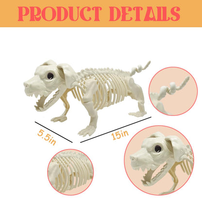 UMEELR Halloween Animal Skeletons, Cats and Dogs Pose-N-Stay Plastic Skeletons for Yard Garden Lawn Patio Halloween Party Favors Decor