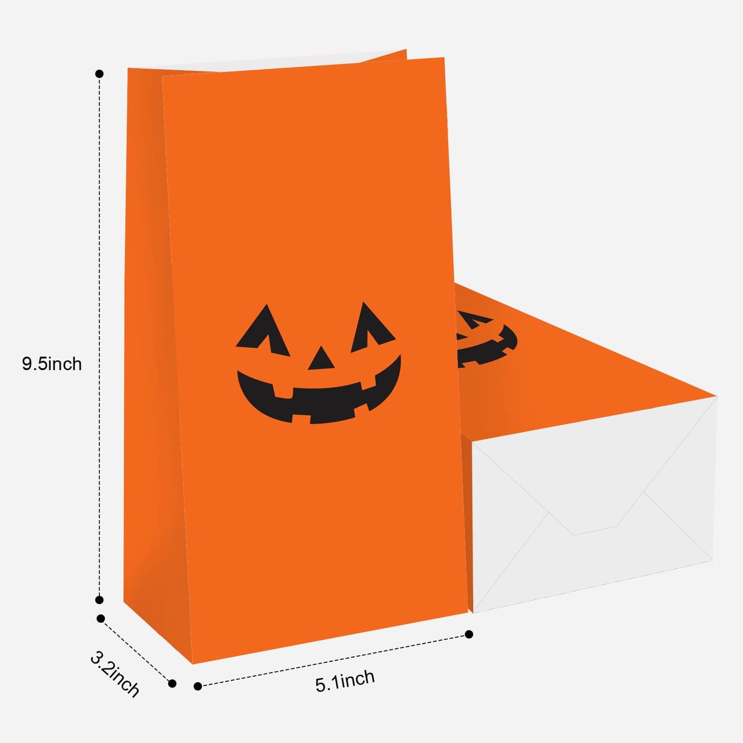 Keringo 30 PCS Halloween Pumpkin Gift Bags - Tote Party Favor Trick or Treat Bags for Pumpkin Decorations