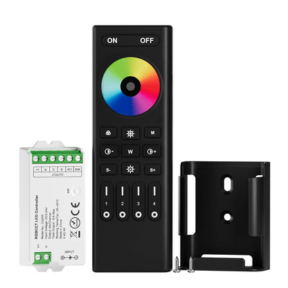 BTF-LIGHTING 5050SMD FCOB COB Dimming RF 2.4GHz Wireless Remote RC01RFB &4PCS C01RF Tuya Controller Kit 4 Zones Group Control PWM Single Color (+V -V) 2pin LED Neon Rope Light DC5V DC12V DC24V