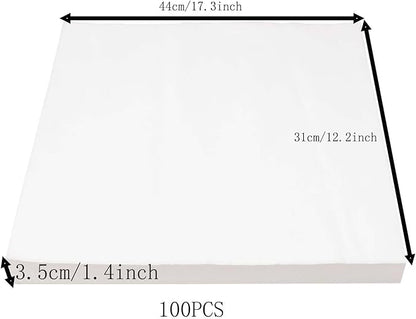 100 Sheets Bird Cage Liner Papers, Disposable Bird Cage Paper Liners, Cuttable Pet Animal Cages Cushion, Precut Absorbent Bird Paper for Bird Parrot Small Animal, 12.2'' X 17.3''