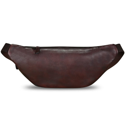 Genuine Leather Fanny Pack for Men and Women Real Leather Sling Bag Crossbody Bag Fashion Waist Bag Chest Purse (Coffee)