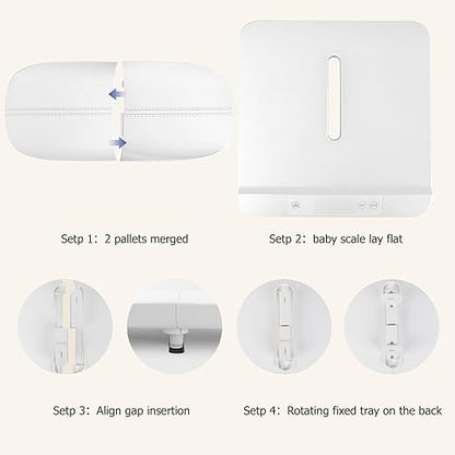 Baby Scale & Pet Scale with 60cm Tray, 330lb-150kg Digital Scale for Newborn, Puppy, Cat, Dog & Adult, Includes Tape Measure, Puppy Collar & Record Card, Hold/Tare Function,5 Unit Conversions
