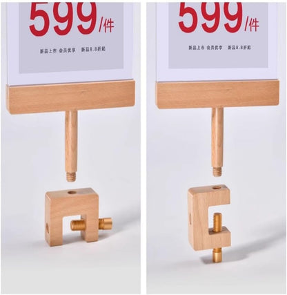Acrylic Sign Holder with Clamp Double Head Display with Acrylic Frame Sign Holder Price Tag Clip for Clothing Stores (Vertical A5 148×210mm/ 5.83×8.27 inches)