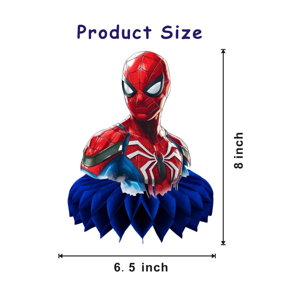 8Pcs Spider Honeycomb Table Centerpiece Spider Birthday Party Supplies Table Decorations for Kids Party Decorations
