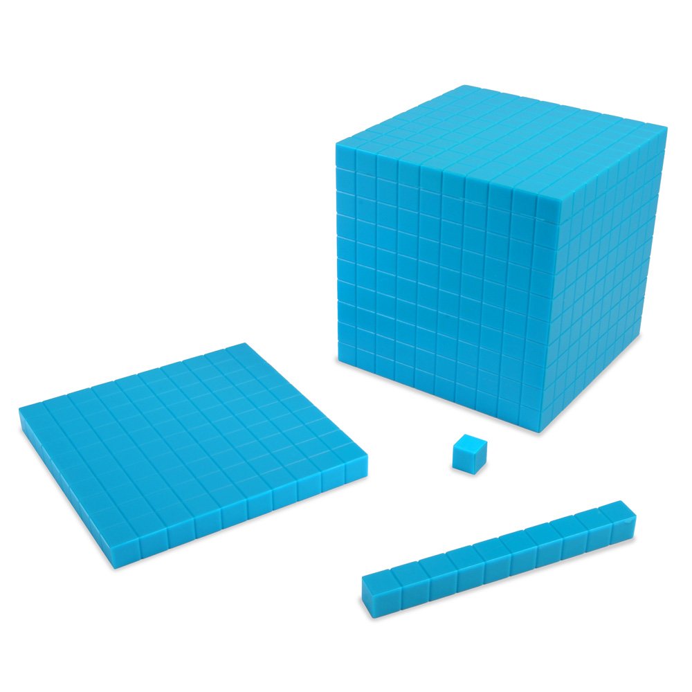 EAI Education Base Ten Intermediate Classroom Set: Blue Plastic - Blocks Only