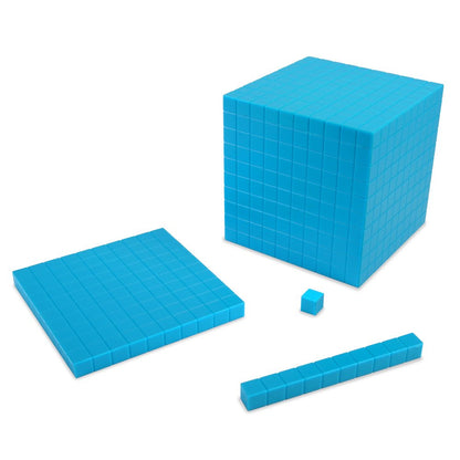 EAI Education Base Ten Intermediate Classroom Set: Blue Plastic - Blocks Only