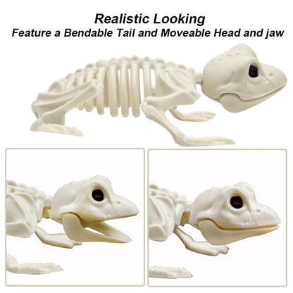 CAMIRUS 6Pack Animal Halloween Skeletons, Plastic Animal Skeleton with Bendable Tails and Movable Jaws for Halloween Party Haunted House Indoor Outdoor Decorations