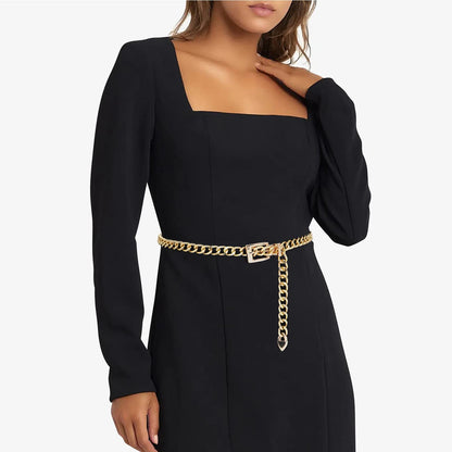 Suyi Chain Belts for Women Girls Metal Waist Belt for Dresses 110CM Gold