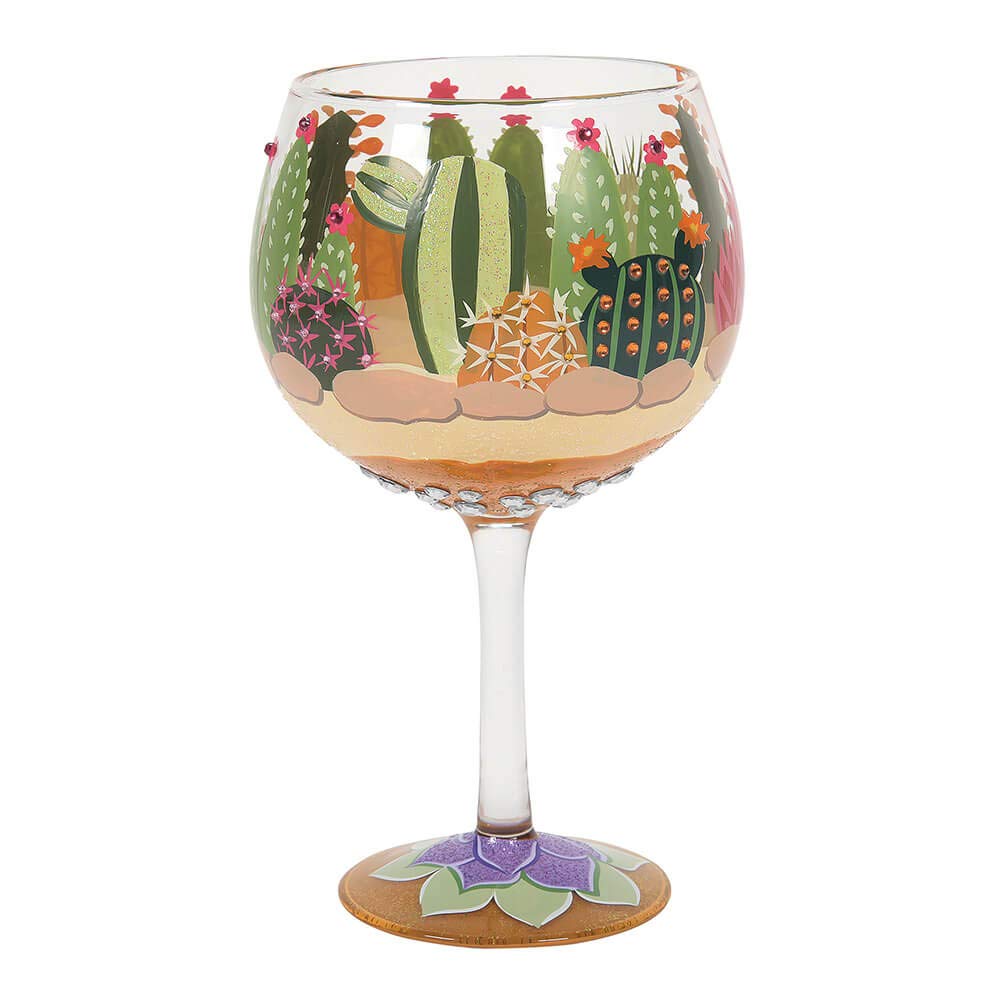 Enesco Designs by Lolita Desert Terrarium Copa Artisan Cocktail Glass, 24 Ounce, Multicolor
