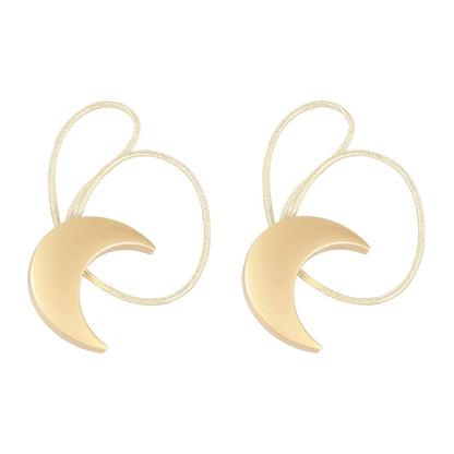 Magnetic Curtain Tiebacks Alloy Moon Curtain Holdbacks Silver/Gold Curtain Tie Backs Curtain Clips Ropes -Set of 2