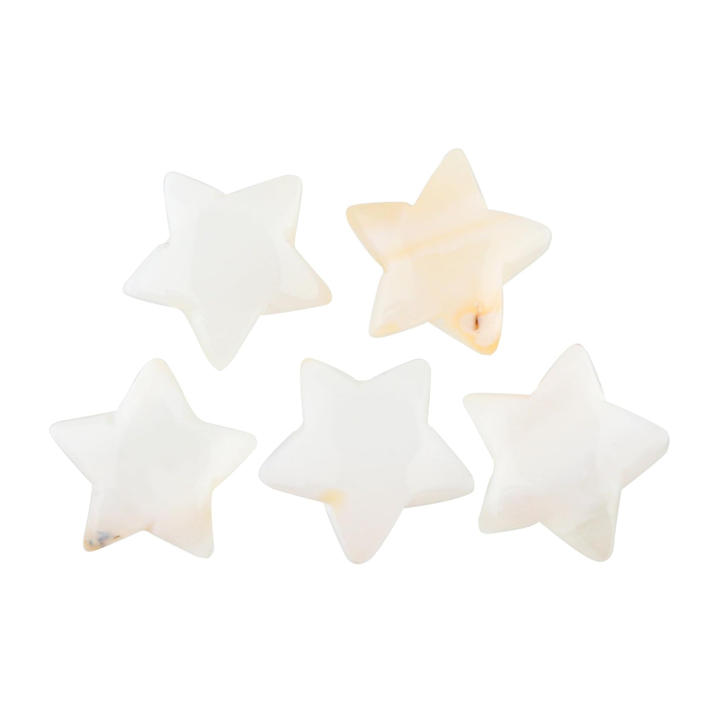 CRYSTALINES 5pcs, Wholesale Natural White Opal Gemstones, Bulk Star Shape Stones, Assorted Loose Supply, DIY Craft-Jewelry Making, Chakra Healing Crystals, Gem Collection, 10-12mm