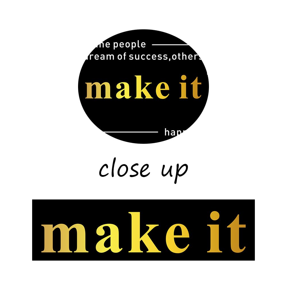 Motivational Wall Art Make It Happen Inspirational Quotes Canvas Print Positive Affirmation Office Decor Poster Painting Artwork for Modern Home Bedroom Living Room Gym Ready To Hang [12''Wx 18''H]