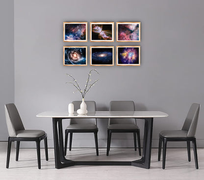 POUSREDE Universe Starry Sky Wall Art Outer Space Fantastic Nebula Galaxy Painting Pictures ，for Bedroom, Lvingroom, Bathroom Decor,Posters for Kids, Boys or Girls Room Set of 9 (8" x10") Unframed