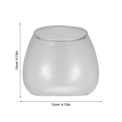 HOMSFOU Slant Cut Glass Terrarium Bowl 4.72 Inch Clear Micro Landscape Container for Succulent and Air Plants Home Office Wedding Decor