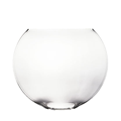 CYS EXCEL Glass Moon Vase Oval Bowl (H:7.5" L:9.25") | Multiple Size Choices Round Flower Vase Centerpiece | Plant Terrarium Bowl Vase