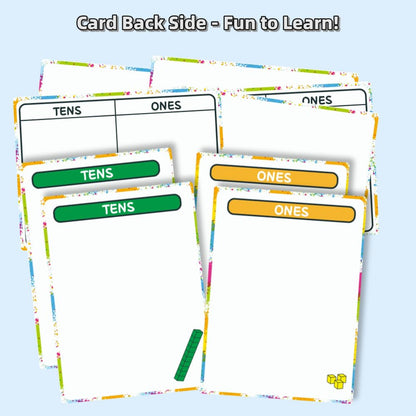 Math Task Boxes Set of 5 Math Manipulatives Themes 230+ Pieces of Number Rods, Base Ten Blocks, Ten Frame Disc Counters, Place Value Blocks, 0-9 Numbers, 3D Shapes, Activity Cards (Base Ten Blocks)